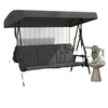 3-Seat Outdoor Porch Swing Patio Swing with Adjustable Canopy, Side Tray, Removable Cushion for Garden, Poolside, Grey