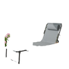 Folding Lounge Chair, Adjustable Chaise Lounge with Headrest, Reclining Lounger Cot for Camping, Hiking, Light Grey