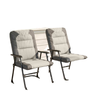 Folding Rocking Chair Set of 2 Padded Rockers with Armrest, Light Grey