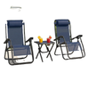 Zero Gravity Chair Set of 2 Patio Chair with Side Table Cupholders and Pillows for Pool, Backyard, Lawn, Blue