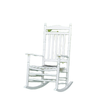 Wooden Outdoor Rocking Chair, Patio Rocking Chair with Slatted High Back and Armrests for Porch, Garden, Lawn, White