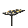 Patio Dining Table for 8, Rectangular Aluminum Outdoor Table for Garden Lawn Backyard, Black