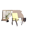 Outdoor Glider Chair, Patio Glider with Steel Frame and Mesh Fabric, Outdoor Chair for Backyard, Garden, Porch, Beige