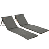 Set of 2 Foldable Lounge Chairs with Carry Strap, Adjustable Backrest, Grey