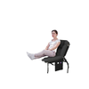 Folding Lounge Chair with 4-level Reclining Back & Cushion, Blue