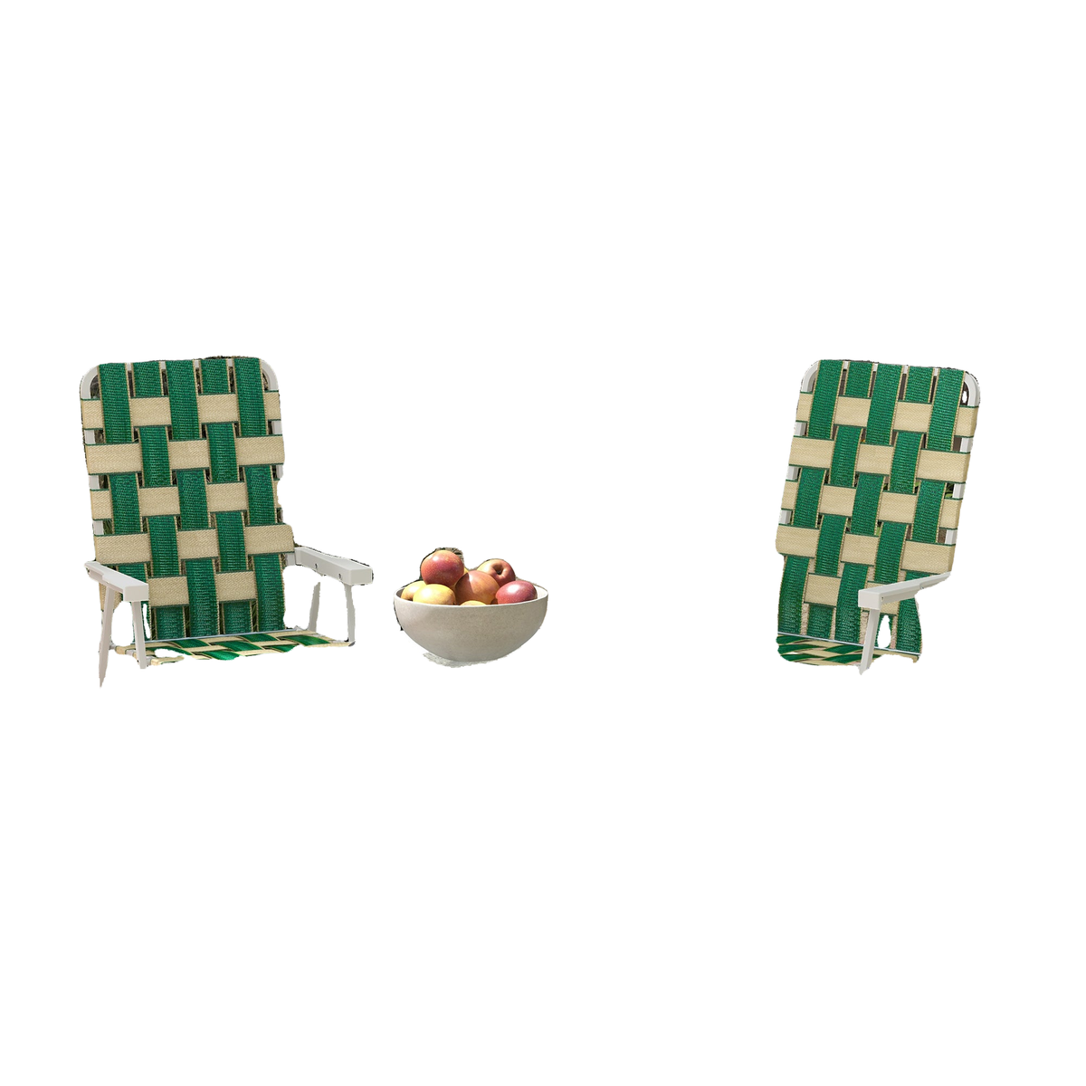Set of 2 Folding Patio Chairs, Portable Chair Set with Armrests for Camping, Garden, Pool, Beach, Backyard, Green