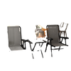 3 Pieces Patio Bistro Set, Outdoor Folding Table and Chairs Set, Metal Patio Furniture Set with Cup Holders