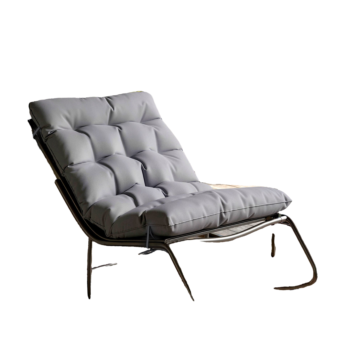 Outdoor Rocking Chair, Oversized Rocking Patio Chair with 25" Extra Wide Mesh Seat and Cushion, Dark Grey