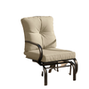 Patio Glider, Outdoor Glider Chair with Cushions, Steel Frame, Curved Armrests, Beige