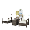 3 Pieces Wicker Patio Furniture Set, Rattan Bistro Set with Storage Coffee Table and Thickened Cushions, Outdoor Conversation Set for Garden, Porch, Balcony, Beige