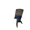 Patio Wicker Adirondack Chair, Outdoor Rattan Muskoka Chair with Cushions for Patio, Garden, Backyard Dark Blue