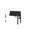 2 Seater Outdoor Bench, Rattan Garden Bench Loveseat with Cushion, Armrests, Steel Frame for Patio, Porch, Beige