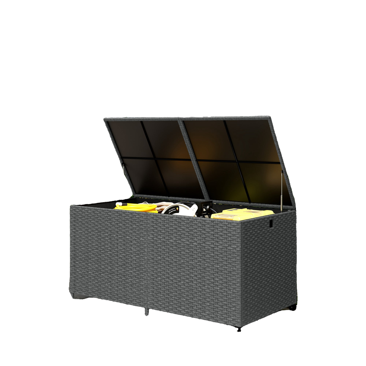 162-Gallon Rattan Deck Box with Wheels
