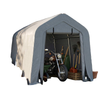 8' x 6' Carport with Sidewalls and Roll-up Door, Outdoor Storage Shelter for Motorcycle and Car, Dark Grey
