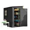 4'x5' Garden Storage Shed, Lean to Shed, Lockable Garden Tool Storage House with Window, Vent, Dark Grey