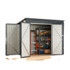 7.5' x 4.3' Outdoor Storage Shed, Waterproof Metal Garden Shed with Lockable Doors, for Backyard, Lawn, Patio, Dark Grey