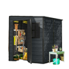 Outdoor Storage Shed with Lockable Door, Garden Shed with Vents and Windows for Backyard, Dark Grey