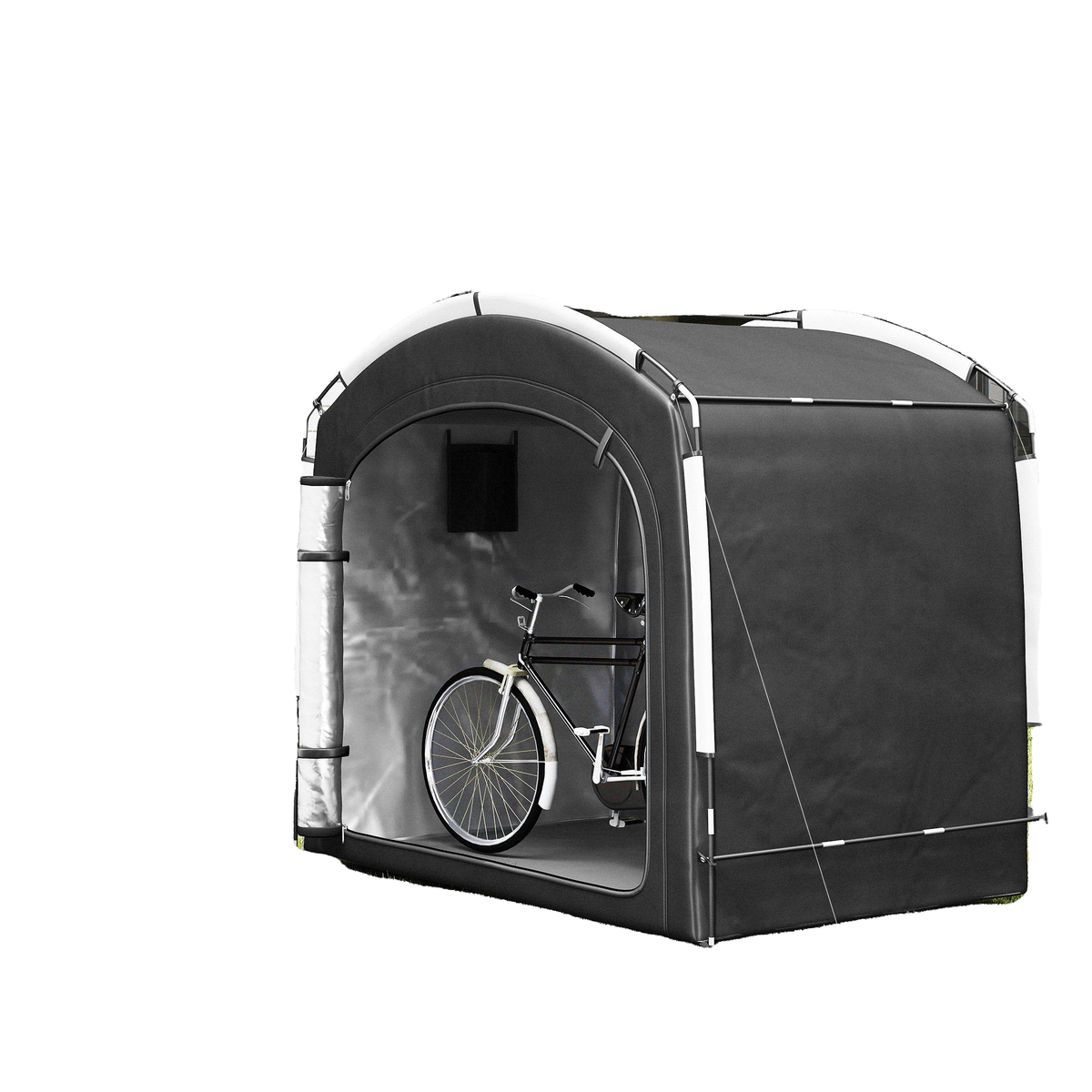 Bike Storage Shed Tent, Portable and Waterproof with 210D Oxford Fabric and Carry Bag for 3-4 Bicycles, Black