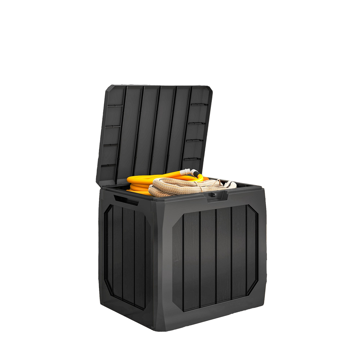 32 Gallon Deck Box, Resin Outdoor Storage Box with Handles, Waterproof and UV Resistant Storage Container