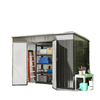 9' x 4' Galvanized Steel Garden Storage Shed with Lockable Doors, Gloves and 2 Air Vents for Backyard, Patio, Lawn