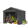 8' x 6' Portable Shed, Waterproof Bike Tent with Roll-up Zipper Door, Vent and Galvanised Metal Frame, Dark Grey