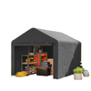 6.6' x 7.8' Portable Shed, Waterproof Bike Tent with Roll-up Zipper Door and Galvanised Steel Frame, Dark Grey