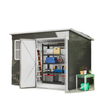 8.5' x 6' Galvanised Steel Outdoor Storage Shed, Garden Shed with Window, Lockable Wide Doors and Air Vents, Grey