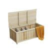 45 Gallon Wooden Storage Box patio Deck Box Bench, Garden Backyard Outdoor Storage Container, Natural