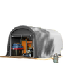 10' x 15' Portable Shed, Outdoor Storage Shed Tent with Roll-Up Zipper Door for Patio Garden Garage, Dark Grey