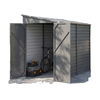 4.6' x 9' Steel Outdoor Storage Shed, Lean to Shed, Metal Tool House with Foundation Kit, Lockable Doors, Gloves and 2 Air Vents for Backyard, Patio, Lawn, Grey