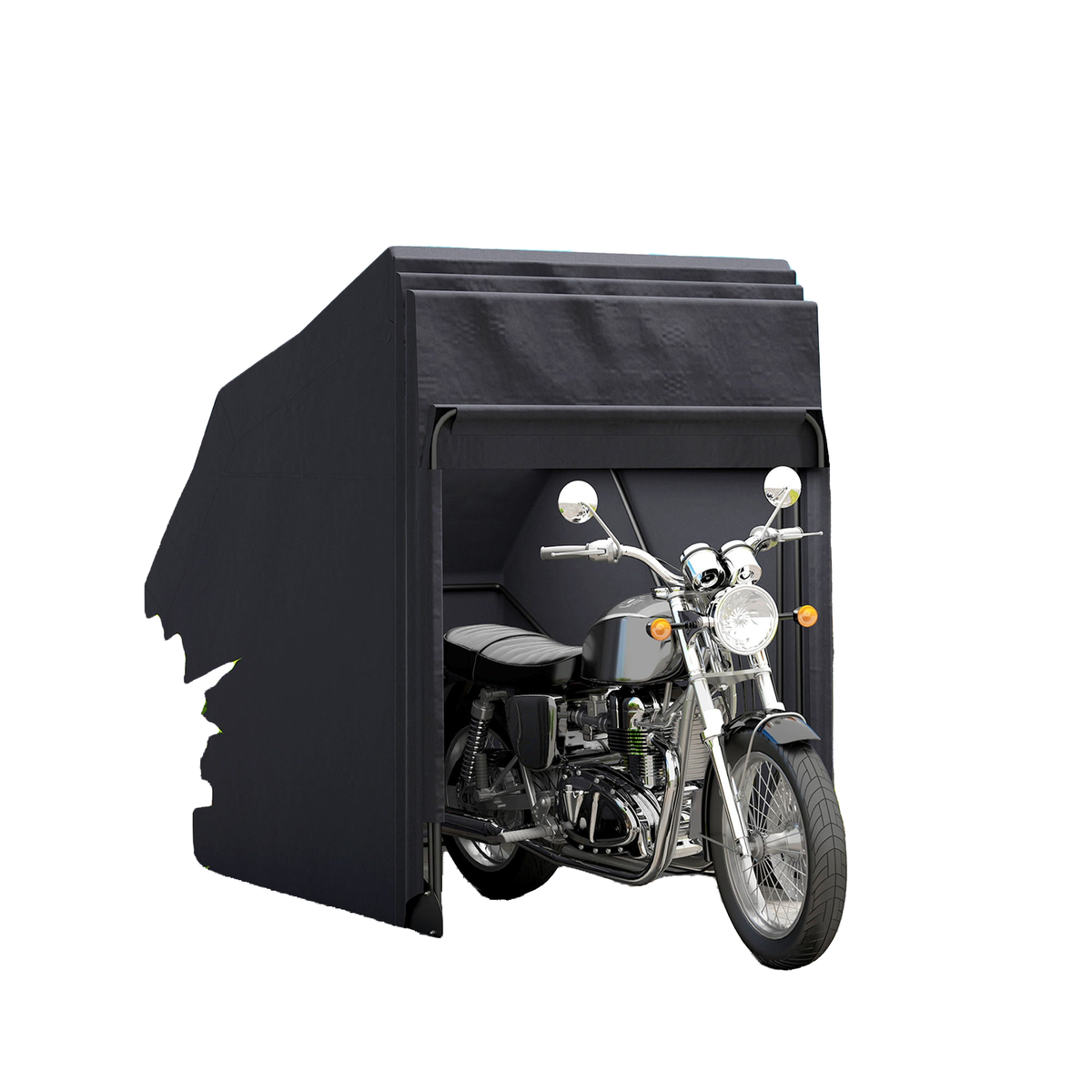 Motorcycle Shelter, Waterproof Motorcycle Cover Tent with 2 Mesh Windows, UV Protected & Dustproof Bike Storage Shed