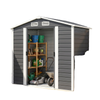 7' x 4' Outdoor Storage Shed, Metal Garden Shed with Lockable Doors and Gloves for Backyard, Garden, Patio, Dark Grey