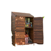 Outdoor Storage Cabinet, Wooden Garden Storage Shed with Double Doors and Shelves for Garden Porch Deck, Mixed-Brown