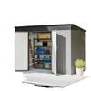 9' x 4' Galvanized Steel Garden Storage Shed with Lockable Doors, Gloves and 2 Air Vents for Backyard, Patio, Lawn