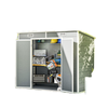 8' x 4' Resin Outdoor Storage Shed with Floor, Window, Lockable Doors and Vents for Backyard Patio Lawn, Light Grey