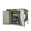 8 x 4FT Galvanized Garden Storage Shed, Metal Outdoor Shed with Double Doors and 2 Vents, Light Grey