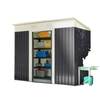 7' x 4' Outdoor Storage Shed, Metal Garden Tool Storage House Organizer with Lockable Sliding Doors and Vents for Backyard Patio Lawn, Charcoal Grey