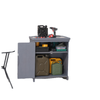 Garden Storage Cabinet, Outdoor Tool Shed with Galvanized Top and Two Shelves for Yard Tools or Pool Accessories, Grey