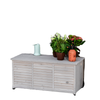 75 Gallon Wooden Storage Box patio Deck Box Bench, Garden Backyard Outdoor Storage Container with Aerating Gap & Weather-Fighting Finish, Grey