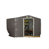 9x6 Galvanized Steel Ventilated Garden Storage Shed with Double Doors, Foundation Kit, Grey