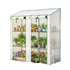 Portable Mini Greenhouse Green House with 3 Tier Shelves, Reinforced PE Cover, Roll-up Doors, 56.3