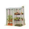Mini Greenhouse, Portable Greenhouse with 3 Shelves, 2 Roll-up Doors, 56.3