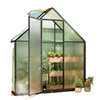 Polycarbonate Greenhouse Walk-in Greenhouse with Swing Door and Adjustable Window, 5.5 x 2ft, Black