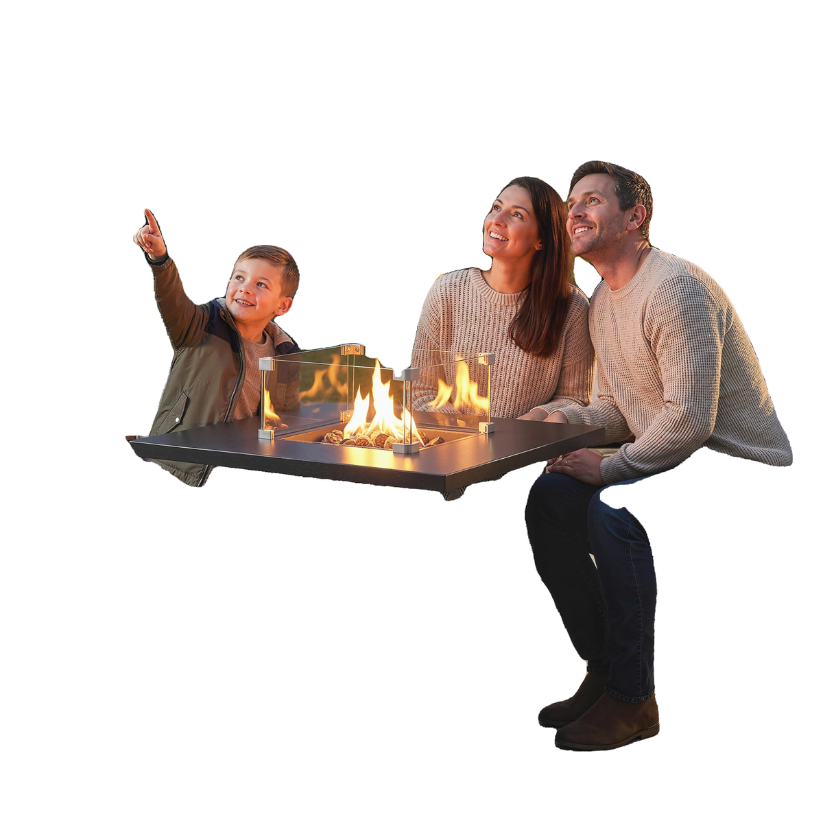 28-Inch Propane Fire Pit Table with Wind Guard