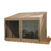 10' x 10' Wall Pergola, Outdoor Gazebo with 2 Curtains and 2 Nettings, UV Resistant, for Patio, Deck, Khaki
