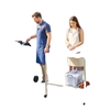 Outdoor Grill Cart with Stainless Steel Tabletop, Pizza Oven Stand with Shelf, Lockable Wheels, Rolling BBQ Table