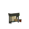 41L Self Watering Raised Garden Bed w/ Ventilation Transparent Lid Greenhouse, Planter Box w/ Storage Shelf, Black