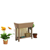 41L Self Watering Raised Garden Bed w/ Ventilation Transparent Lid Greenhouse, Planter Box w/ Storage Shelf, Brown