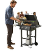 2 Burner Propane Gas Grill with Wheels, 18,400 BTU Portable BBQ Grill with Foldable Side Shelves, Warming Rack, Black