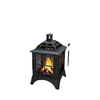 Wood-Burning Fire Pit, Chimney Style Firepit with Poker, 28